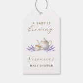 Baby is Brewing Tea Party Welcome Sign Cadeaulabel (Voorkant)
