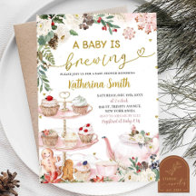 Baby is Brewing Winter Kerstmis Thee Baby Shower I
