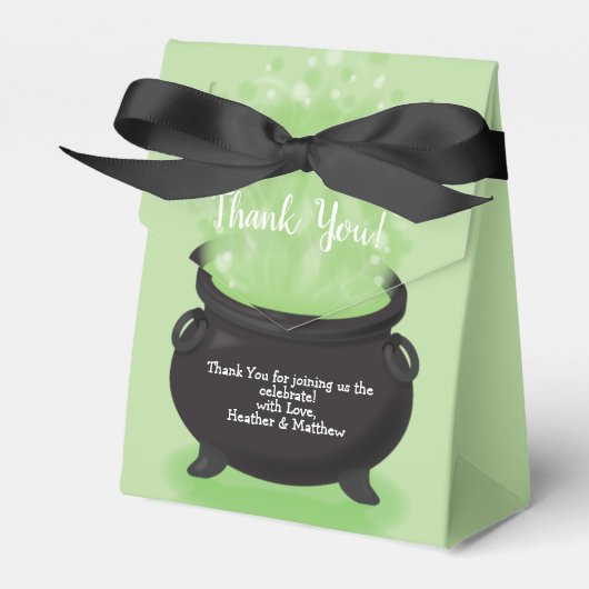 Baby is Brewing Witch Shower Halloween Cauldron Bedankdoosjes (Voorkant Zijde)