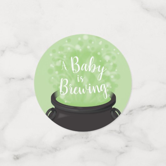 Baby is Brewing Witch Shower Halloween Cauldron Confetti (Kleine voorkant)