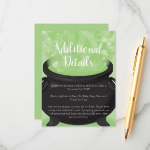 Baby is Brewing Witch Shower Halloween Cauldron Informatiekaartje