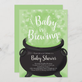 Baby is Brewing Witch Shower Halloween Cauldron Kaart