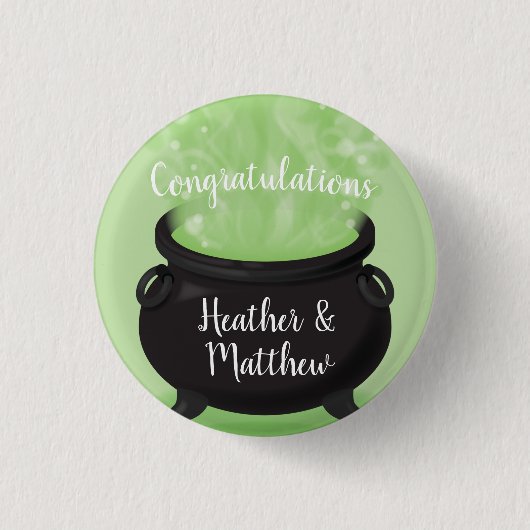Baby is Brewing Witch Shower Halloween Cauldron Ronde Button 3,2 Cm (Voorkant)