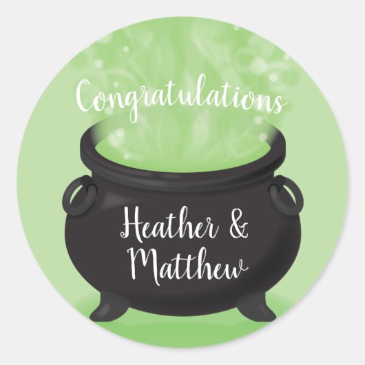 Baby is Brewing Witch Shower Halloween Cauldron Ronde Sticker (Voorkant)