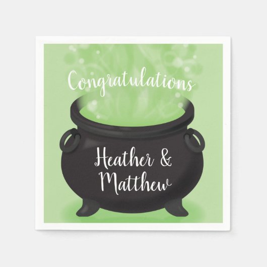 Baby is Brewing Witch Shower Halloween Cauldron Servet (Voorkant)