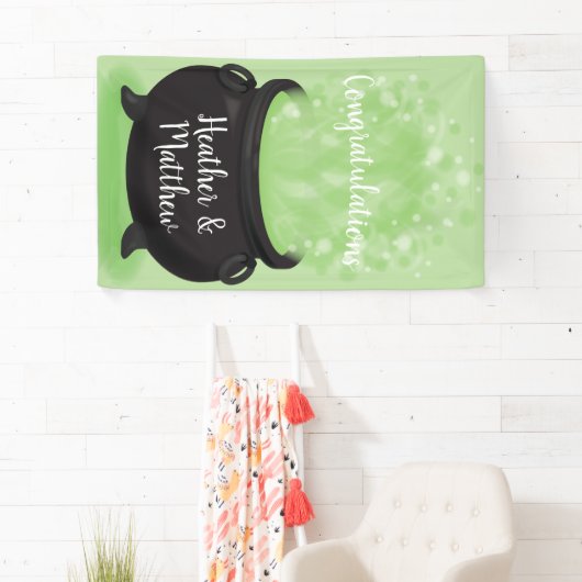 Baby is Brewing Witch Shower Halloween Cauldron Spandoek (Insitu)