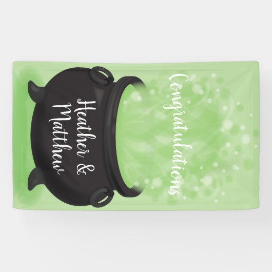 Baby is Brewing Witch Shower Halloween Cauldron Spandoek (Horizontaal)