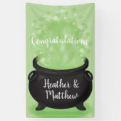 Baby is Brewing Witch Shower Halloween Cauldron Spandoek (Verticaal)