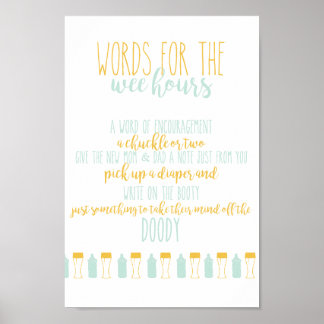 Baby is Brewing Words for the Wee Hours Poster