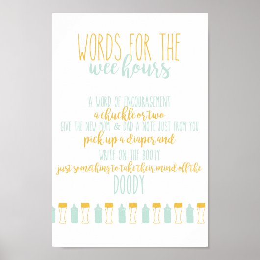 Baby is Brewing Words for the Wee Hours Poster (Voorkant)