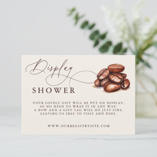 Baby is Brouwen Baby shower Display Shower Informatiekaartje (Staand voorkant)