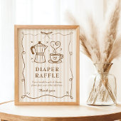 Baby is Brouwen Baby shower Luier Raffle Game Poster