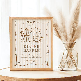 Baby is Brouwen Baby shower Luier Raffle Game Poster