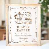 Baby is Brouwen Baby shower Luier Raffle Game Poster