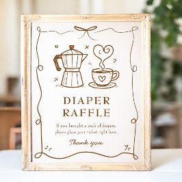Baby is Brouwen Baby shower Luier Raffle Game Poster