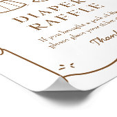 Baby is Brouwen Baby shower Luier Raffle Game Poster (Hoek)