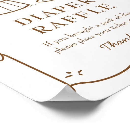 Baby is Brouwen Baby shower Luier Raffle Game Poster (Hoek)