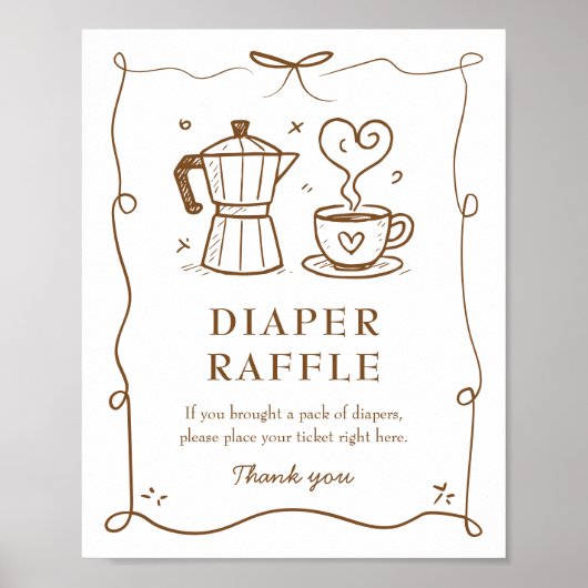 Baby is Brouwen Baby shower Luier Raffle Game Poster (Voorkant)