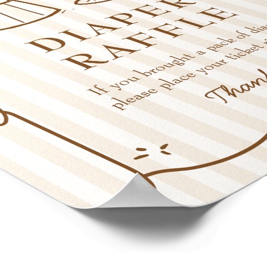Baby is Brouwen Baby shower Luier Raffle Game Poster (Hoek)