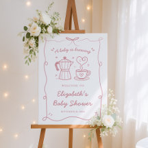 Baby is brouwen Baby shower meisje welkomstbord