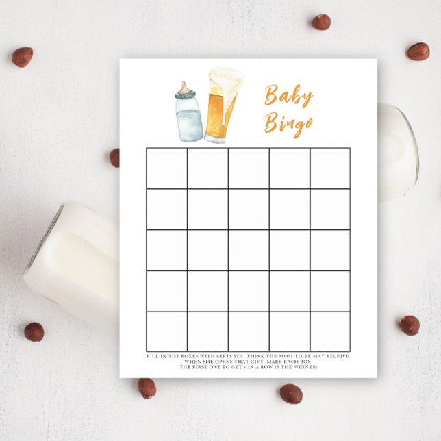 Baby is brouwen bier Baby shower bingo spel (Creator heeft geüpload)