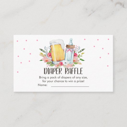 Baby is Brouwen Douche Beers Luier Raffle Kaart (Voorkant)