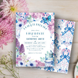 Baby is Brouwen floral Tea party Baby shower Kaart