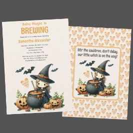 Baby is Brouwen Halloween baby shower Invitation Kaart