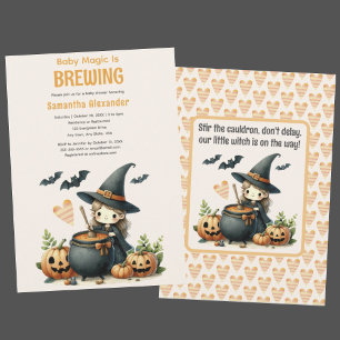 Baby is Brouwen Halloween baby shower Invitation Kaart