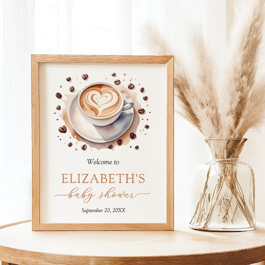 Baby is Brouwen Koffie Baby shower Welkomstbord Poster