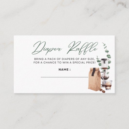 Baby is Brouwen - Luier Raffle - Groen Informatiekaartje (Voorkant)