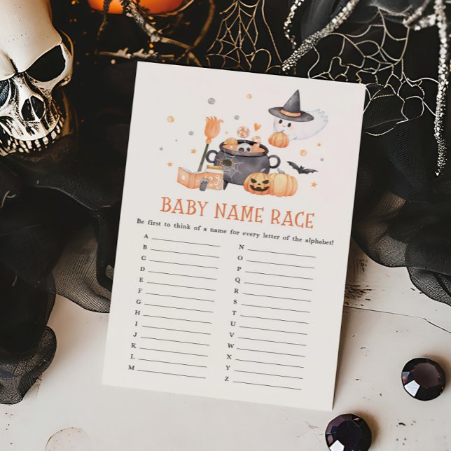 Baby is Brouwen Oranje Baby Naam Race Game (Baby is Brewing Baby Shower Baby Name Race Game)