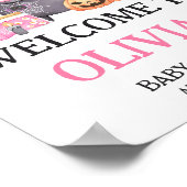 Baby is Brouwen Roze Halloween Baby shower Welkom Poster (Hoek)