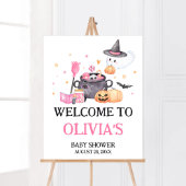 Baby is Brouwen Roze Halloween Baby shower Welkom Poster