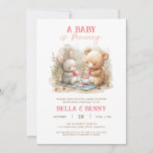 Baby is Brouwen Tea Party Baby shower Uitnodiging (Voorkant)