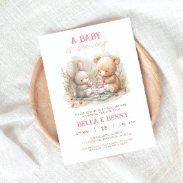 Baby is Brouwen Tea Party Baby shower Uitnodiging