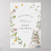 Baby is Brouwen Wildflower Tea Baby shower Welkom Poster (Voorkant)