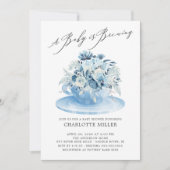 Baby is Brouwerij Blue Floral Baby Tea Kaart (Voorkant)