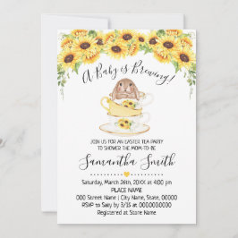 Baby is Brouwerij Easter Tea Sunflower Shower Invi Feestdagenkaart