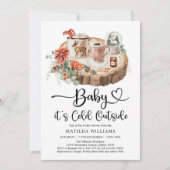 Baby is buiten Cozy Holiday Shower Invitati Kaart (Voorkant)