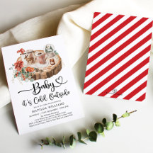 Baby is buiten Cozy Holiday Shower Invitati
