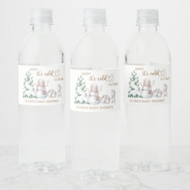 Baby is buiten koud. Baby Shower Waterfles Etiket
