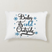 baby is buiten koud decoratief kussen (Achterkant)
