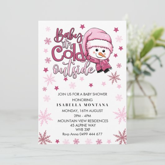 baby is buiten koud kaart (Staand voorkant)