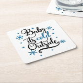 baby is buiten koud kartonnen onderzetters (Schuin)