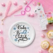 baby is buiten koud papieren bordje (Feest)