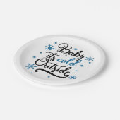 baby is buiten koud papieren bordje (Gekanteld)