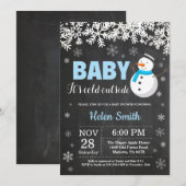 Baby is Cold Outside Snowman Boy Baby shower Kaart (Voorkant / Achterkant)