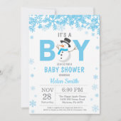 Baby is Cold Outside Snowman Boy Baby shower Kaart (Voorkant)