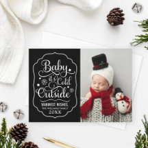 Baby is de cold Outside Black Script Photo